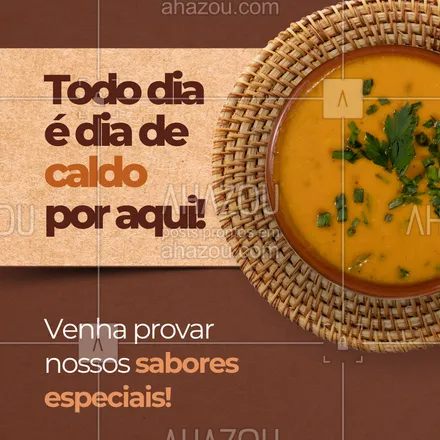posts, legendas e frases de gastronomia para whatsapp, instagram e facebook: Caldinho de feijão, abóbora, mandioquinha... Qual é o seu preferido? A gente tem todos!
#caldosdodia #quentinhonotempo #comidadeverdade #amocaseiro #vemprocald