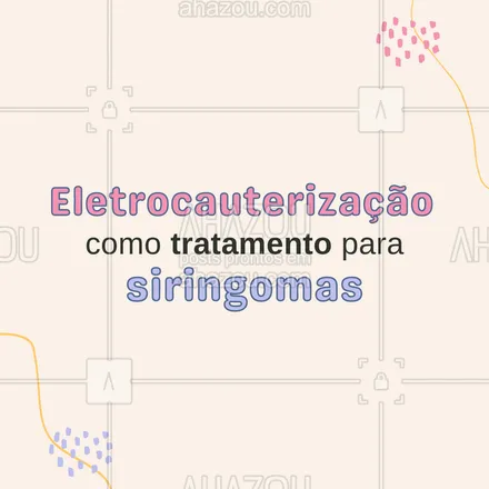 posts, legendas e frases de estética facial para whatsapp, instagram e facebook: A eletrocauterização é um procedimento utilizado para tratar lesões, como siringomas. Durante o procedimento, a lesão é carbonizada por eletricidade e calor. Geralmente, o paciente pode retornar às atividades no mesmo dia, mantendo alguns cuidados com o ferimento, como evitar exposição solar, manter a área limpa e evitar o uso de qualquer produto na região. Depois, formam-se pequenas crostas que caem sozinhas. As lesões cicatrizam em torno de 7 a 10 dias. #AhazouBeauty #beleza  #bemestar  #esteticafacial  #saúde #eletrocauterização #tratamento #procedimento #siringomas #tratar #paciente #cuidados