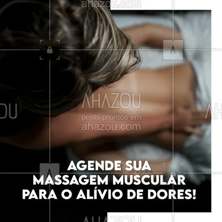 posts, legendas e frases de massoterapia para whatsapp, instagram e facebook: Não sofra com dores, agende sua massagem muscular!
#AhazouSaude #massagemmuscular #massagem  #relax  #massoterapeuta  #massoterapia 