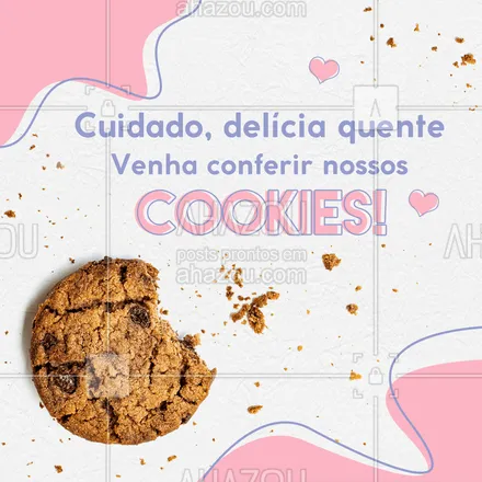 posts, legendas e frases de padaria, confeitaria, cafés para whatsapp, instagram e facebook: É um cookie melhor do que o outro, venha provar! 😋🍪
#cookie #biscoito #ahazoutaste  #bakery  #confeitaria 