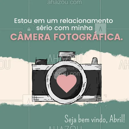 posts, legendas e frases de fotógrafos & estúdios de fotografia para whatsapp, instagram e facebook: Quando você compra uma câmera nova e não quer largar nunca. Seja bem vindo, Abril! ❤️? #ahazoufotografia  #photography #photooftheday #fotografia #photographer #photo #foto #picoftheday