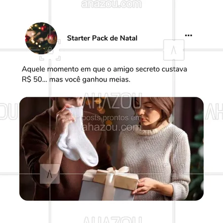 posts, legendas e frases de posts para todos para whatsapp, instagram e facebook: Todo ano a mesma história: você se esforça para comprar um presente incrível, e o que recebe? Meias, canecas ou aquele porta-retrato que ninguém usa! 🤦‍♀️
👉 Qual foi o presente mais desapontador que você já recebeu no amigo secreto? Conta aí!
#AmigoSecretoFail #NatalBrasileiro #PresentesInesquecíveis
