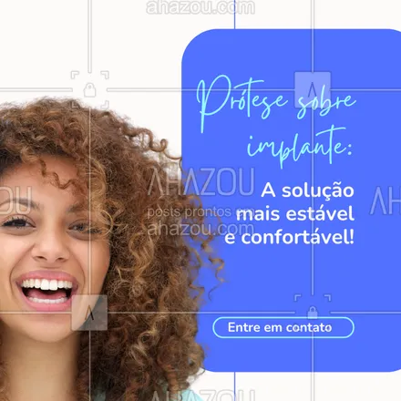posts, legendas e frases de  para whatsapp, instagram e facebook: Próteses sobre implantes oferecem maior estabilidade e conforto, além de um resultado estético incrível. Ideal para quem busca uma solução duradoura e natural. 😊
Quer saber mais? Agende uma consulta e descubra como podemos ajudar você! 📞
#PróteseDentária #ImplantesDentários #Odontologia #SorrisoPerfeito"