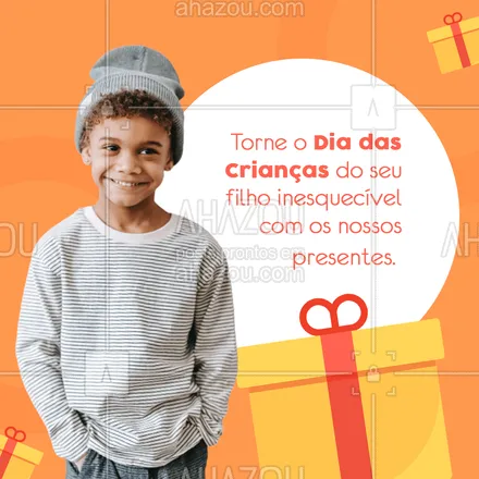posts, legendas e frases de moda infantil para whatsapp, instagram e facebook: Seu filho merece os melhores presentes para comemorar o Dia das Crianças. 👧🏻💛 #AhazouFashion #talmaetalfilha #instakids #moda #kidsfashion #modainfantil #fashion #diadascrianças