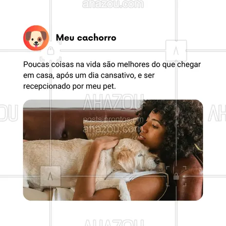 posts, legendas e frases de dog walker & petsitter, veterinário, petshop, assuntos variados de Pets para whatsapp, instagram e facebook: Poucas coisas na vida são melhores do que chegar em casa, após um dia cansativo, e ser recepcionado por meu pet. 🏡🐾 O carinho e a alegria que nossos amigos de quatro patas trazem para nosso lar fazem qualquer dia difícil valer a pena. Eles são nossos melhores amigos e terapeutas não oficiais, sempre prontos para oferecer amor e aconchego. 💖🐶 #AmorIncondicional #PetFeliz #ChegarEmCasa #CompanhiaFiel #VidaComPets #AhazouPet