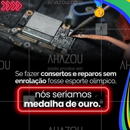 posts, legendas e frases de computadores, celulares & tablets para whatsapp, instagram e facebook: Aqui nós sempre subimos no lugar mais alto do pódio quando o assunto é agilidade e qualidade no serviço 🥇.

Então aproveite para trazer seu aparelho para melhor assistência técnica da região ✨. 

#AhazouTec #AssistenciaTecnica #assistencia #eletrônicos #tecnologia #celular #olímpiadas2024