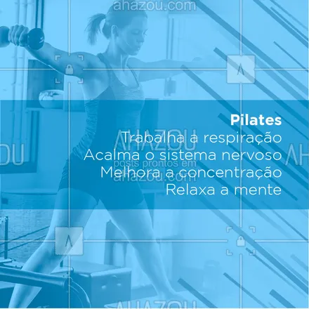 posts, legendas e frases de pilates para whatsapp, instagram e facebook: Pilates pode melhorar a sua quaidade de vida! Experimente! ✨ #pilates #fisioterapia #ahazou #saude