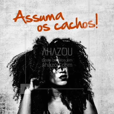 posts, legendas e frases de cabelo para whatsapp, instagram e facebook: Assuma seus cachos e ame-os! ? #cachos #ahazou #cacheada