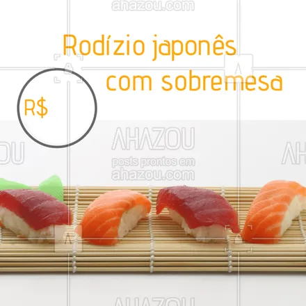 posts, legendas e frases de cozinha japonesa, à la carte & self service para whatsapp, instagram e facebook: Venha conhecer o nosso rodízio completo de comida japonesa.
#rodizio #ahazou #comidajaponesa #japa #convite