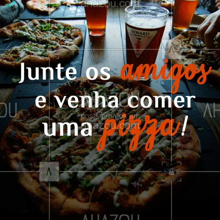 posts, legendas e frases de pizzaria para whatsapp, instagram e facebook: Nossas pizzas são uma delíciaaaa! ? #pizza #pizzaria #ahazouapp #amigos #food
