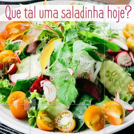 posts, legendas e frases de saudável & vegetariano para whatsapp, instagram e facebook: Aproveite o calor para se alimentar de forma leve e saudável. #alimentacao #ahazou #saudavel #salada