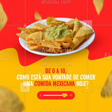 posts, legendas e frases de cozinha mexicana para whatsapp, instagram e facebook: Não fica só na vontade não, peça agora mesmo 📲 (inserir telefone) 😋 #nachos #guacamole #ahazoutaste #cozinhamexicana #comidamexicana 