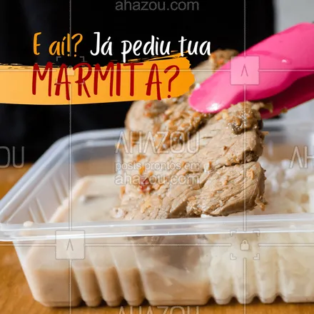 posts, legendas e frases de marmitas para whatsapp, instagram e facebook: Ainda não? Então peça já! ?(__) (____-____). ?❤️
#ahazoutaste  #marmitando #marmitex #marmitas #comidacaseira #comidadeverdade