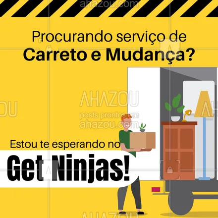 posts, legendas e frases de carreto & mudança para whatsapp, instagram e facebook: Se você precisa de uma maneira mais fácil para contratar meus serviços, pode me contatar no Get Ninjas. ? 

#GetNinjas #Serviços #Carreto #Mudanças #AhazouServiços #ServiçosResidenciais #ServiçosparaEmpresas 
