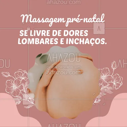 posts, legendas e frases de massoterapia para whatsapp, instagram e facebook: A massagem pré-natal trás inúmeros benefícios a gestante!
Ela alivia dores na região da lombar e auxilia na circulação sanguínea.
Utiliza técnicas como a drenagem linfática para trazer benefícios à mamãe e o bebê!
#AhazouSaude #prenatal #massagemprenatal  #massoterapeuta  #massagem  #massoterapia  #relax 