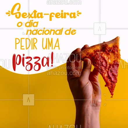 posts, legendas e frases de pizzaria para whatsapp, instagram e facebook: Qual vai ser o sabor do dia? 🤔😋 Chama no delivery! 📲 #sexta #pizzaria #ahazoutaste #pizza #pizzalife #pizzalovers 