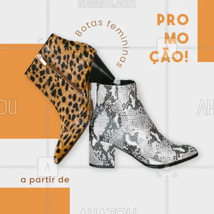 posts, legendas e frases de moda feminina para whatsapp, instagram e facebook: Olha essa promo imperdível de botas da linha feminina!! Corre e garanta suas botinhas! 👢
#AhazouFashion #lookdodia  #fashionista  #fashion  #moda  #OOTD  #modafeminina 