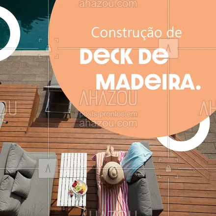 posts, legendas e frases de pedreiro para whatsapp, instagram e facebook: Precisando dar um Up em algum espaço na sua casa?
O Deck de Madeira é uma ótima opção.
Entre em contato.
#AhazouServiços #deck #madeira #areagourmet  #pedreiro  #obra  #servicopedreiro 