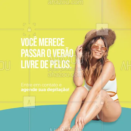 posts, legendas e frases de depilação para whatsapp, instagram e facebook: O verão está batendo na porta, vem deixar sua depilação em dia! 😊 #AhazouBeauty #verao #verao2022 #beleza #depilação #depilaçao #pelelisinha #agendardepilaçao #agendamentodepilaçao #autocuidado #autoestima #AhazouBeauty 