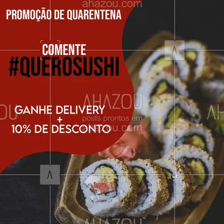 posts, legendas e frases de cozinha japonesa para whatsapp, instagram e facebook: Sushi fresquinho do jeito que você gosta. Posso anotar o seu pedido? ?

#promoção #sushi #quarentena #Ahazoutaste