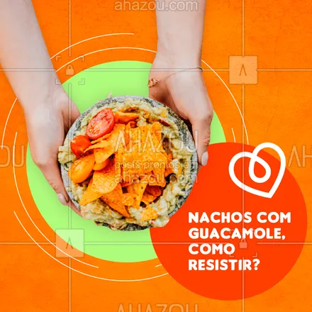 posts, legendas e frases de cozinha mexicana para whatsapp, instagram e facebook: Vontade comer Nachos com Guacamole? Nós temos. Aproveite e conheça nosso cardápio de  da culinária mexicana e mate sua vontade. Está esperando o quê? Peça o seu agora! (inserir número)
 #comidamexicana  #cozinhamexicana #ahazoutaste #nachos  #texmex  #vivamexico 