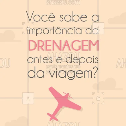 posts, legendas e frases de estética corporal para whatsapp, instagram e facebook: Ainda tem gente que não conhece o verdadeiro potencial da drenagem linfática, massagem que faz uma faxina no corpo, promovendo a eliminação de toxinas e a retenção de liquido. 
Principalmente, quando o inchaço é causado durante um voo. 
? A dica de hoje é: Antes de uma viagem faça #drenagem e ao chegar no seu destino repita a dose. 
Você irá sentir a diferença!
Está indo ou voltando de viagem? Ligue pra gente e agende seu horário ✈️ 
#retencaodeliquido #miracletouch #esteticacorporal #ahazou #drenagem #metododetox #detoxcorporal #massagemdetox #modeladora #braziliangal #perfectbody #xoinchaco #xopneuzinho #barriganegativa #viagem #travel #vacation