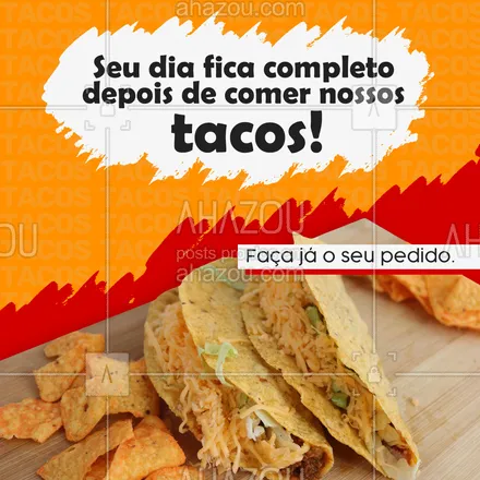posts, legendas e frases de cozinha mexicana para whatsapp, instagram e facebook: Tacos saborosos e no capricho esperam por você aqui! 😋🌮 #ahazoutaste #comidamexicana  #cozinhamexicana  #vivamexico #tacos