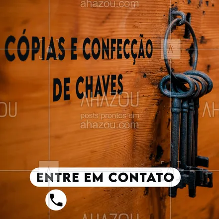 posts, legendas e frases de chaveiro para whatsapp, instagram e facebook: Precisando de cópias ou de chaves novas? Entre em contato comigo! #AhazouServiços #chave #chaveiro #serviços #cópia #confecção #cópiadechave #chaves #serviço #atendimento #comunicado