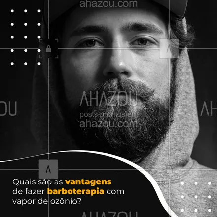 posts, legendas e frases de barbearia para whatsapp, instagram e facebook: A barboterapia com vapor de ozônio evita a foliculite, é bactericida e fungicida e é indicada para peles sensíveis. Bora agendar a sua? 👊🏻
#AhazouBeauty #barba  #barbearia  #barbeiro  #barbeiromoderno  #barbeirosbrasil  #barber  #barberLife  #barberShop  #barbershop  #brasilbarbers  #cuidadoscomabarba 