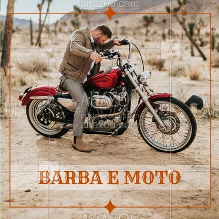 posts, legendas e frases de barbearia para whatsapp, instagram e facebook: Quem curte uma motoca? Comente aqui o seu modelo dos sonhos! #barbearia #ahazou #moto #homem 
