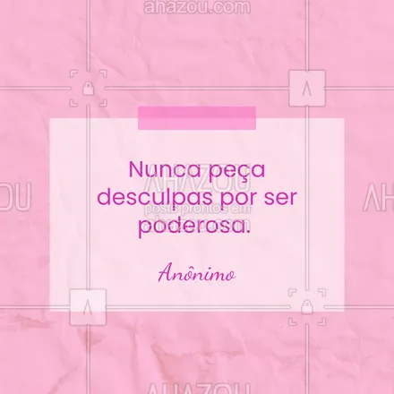 posts, legendas e frases de posts para todos para whatsapp, instagram e facebook: Ser poderosa não é um motivo para se desculpar. É sua essência. Abrace quem você é e mostre ao mundo o que uma mulher poderosa pode fazer. 💥✨
#ahazou #frasesmotivacionais #motivacional #empoderamentofeminino 