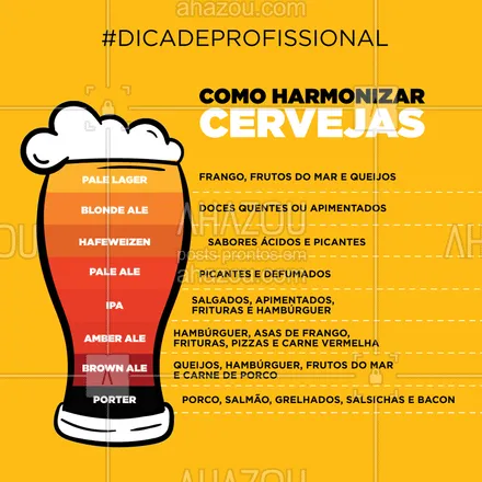 posts, legendas e frases de bares para whatsapp, instagram e facebook: Fica a dica de profissional pra você harmonizar suas cervejas com comidas! Qual é a sua combinação favorita? #cerveja #ahazoutaste #cervejas #bares