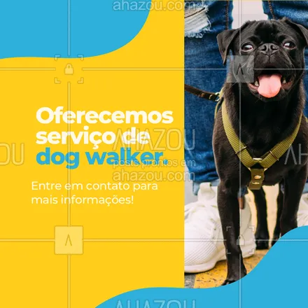 posts, legendas e frases de dog walker & petsitter para whatsapp, instagram e facebook: Está querendo contratar um serviço de dog walker para o seu pet? Então, entre em contato conosco e aproveite.  🐕 #AhazouPet #dogwalk #dogwalker #dogwalkerlife  #dogtraining 