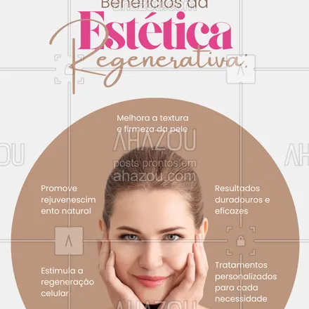 posts, legendas e frases de estética facial para whatsapp, instagram e facebook: Venha conhecer essa revolução na estética! Agende sua consulta e cuide da sua pele com o que há de mais moderno. 💆♀️💖
#EstéticaRegenerativa #Benefícios #PeleSaudável #AgendeSuaConsulta