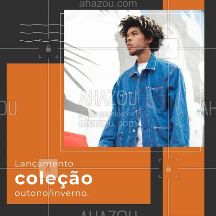 posts, legendas e frases de moda masculina para whatsapp, instagram e facebook: Nossa coleção inverno/outono chegou para te deixar aquecido e confortável. Venha conferir! #roupa #AhazouFashion #modamasculina #coleção #inverno #outono