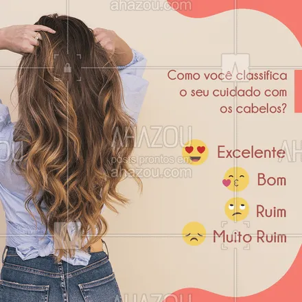 posts, legendas e frases de cabelo para whatsapp, instagram e facebook: Você tem uma rotina de cuidados com os seus fios?
Comente com o emoji correspondente! ?
#enquete #cabelos #cuidados #ahazou #bandbeauty #saúdedocabelo