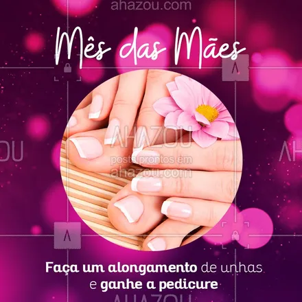 posts, legendas e frases de manicure & pedicure para whatsapp, instagram e facebook: Aproveite a promoção especial deste mês e fique com as unhas impecáveis! ? #manicure #pedicure #ahazou  #alongamentodeunhas #diadasmaes