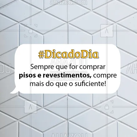 posts, legendas e frases de pedreiro para whatsapp, instagram e facebook: Durante o processo de instalação pode haver dano em alguma peça, por isso é importante comprar uma quantidade maior do que o necessário, em cerca de 10% a 15% da quantidade. 
Também há a possibilidade de reparos futuros e é preciso levar em consideração que esse tipo de material facilmente sai de linha, além de apresentar diferentes tonalidades, o que pode ser prejudicial na hora do reparo! ?
#pedreiro #obra #construção #reforma #AhazouServiços #piso #revestimento #dicadecasa