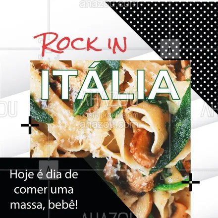 posts, legendas e frases de cozinha italiana para whatsapp, instagram e facebook: Para entrar no clima do Rock in Rio! ?? #rockinrio #comidaitaliana #ahazoutaste #massas
