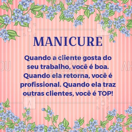 posts, legendas e frases de manicure & pedicure para whatsapp, instagram e facebook: Eu amo ser manicure! ❤️ #clientesatisfeita #manicure #pedicure #ahazou #amooquefaço 