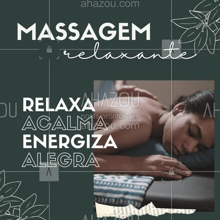 posts, legendas e frases de massoterapia para whatsapp, instagram e facebook: Chegamos à uma conclusão: Não tem nada melhor que uma massagem relaxante! Agende seu horário! ? (preencher) #AhazouSaude  #massagem #quickmassage #relax #massoterapeuta