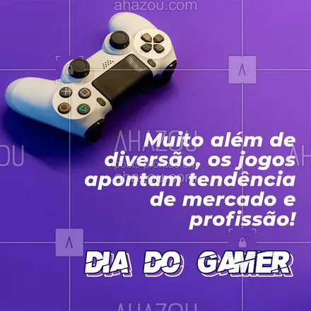 posts, legendas e frases de marketing digital para whatsapp, instagram e facebook: Quem antes já era apaixonado por jogar agora tem mais uma razão para se aprofundar no universo dos games: estratégias de marketing associadas à personagens, expressões e jogadores conhecidos dos e-sports são garantia de maior engajamento e resultados! ✨😌 #AhazouMktDigital #marketingdigital #games #diadogamer