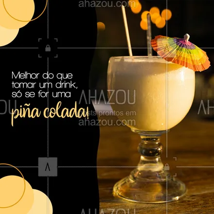 posts, legendas e frases de bares para whatsapp, instagram e facebook: Que tal aproveitar essa noite deliciosa para chamar um amigo e vir tomar uma piña colada? 🥰🍹
#drinks #ahazoutaste #bar  #cocktails  #lounge  #mixology  #pub 