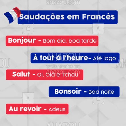 posts, legendas e frases de línguas estrangeiras para whatsapp, instagram e facebook: Quer aprender a desenvolver diálogos em francês? Se inscreva nas nossas aulas! ? 
#Francês #SaudaçõesFrancês #AhazouEdu #dicasfrancês  #aulasdefrances #aulaparticular
