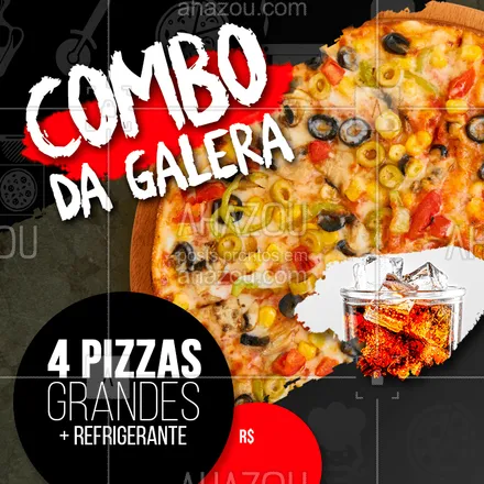 posts, legendas e frases de pizzaria para whatsapp, instagram e facebook: CHAMA A GALERA QUE HOJE É DIA DE COMBO ??‍♀?‍♂ 
#combo #amigos #galera #pizza #pizzaria #ahazoutaste #bandbeauty