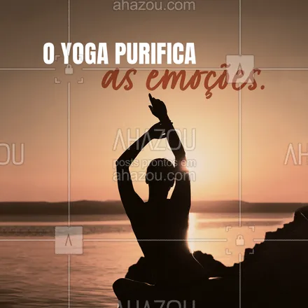 posts, legendas e frases de yoga para whatsapp, instagram e facebook: A prática do yoga planta uma semente de mudanças em nossos corpos e mentes, nos guiando ao afastamento natural de hábitos emocionais que acreditamos que nunca fosse possível eliminar de nossas vidas. Por isso se diz que o yoga purifica, filtrando o que faz bem e deve permanecer e o que só prejudica e deve ser abandonado. #AhazouSaude #yoga #emoçoes #beneficios #yogaeemoçoes #autoconhecimento #saude #yogalife 