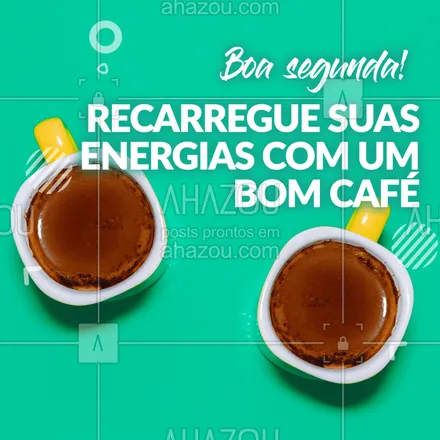 posts, legendas e frases de cafés para whatsapp, instagram e facebook: Está pronto para iniciar a semana? Recarregue as suas energias com um bom café!
#ahrazou #cafe #semana #boasemana #diabom