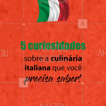 posts, legendas e frases de cozinha italiana para whatsapp, instagram e facebook: Você sabia de todas essas curiosidades sobre a gastronomia italiana? ? 
#GastronomiaItaliana #CarrosselAhz #comidaitaliana #ahazoutaste  #cozinhaitaliana #italy