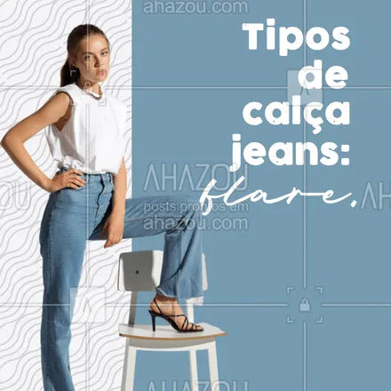 posts, legendas e frases de assuntos variados de Moda para whatsapp, instagram e facebook: Esse tipo de modelo de calças jeans, foi inspirado nas calças boca-de-sino dos anos 70. Uma curiosidade do modelo, é que a boca da calça, se equipara com o tamanho do quadril, valorizando as curvas do corpo.

 #fashion  #lookdodia #AhazouFashion #calçaflare  #outfit  #style 