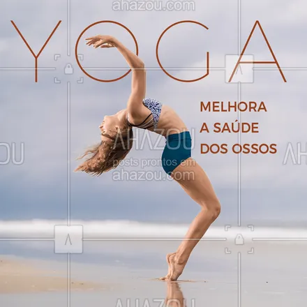 posts, legendas e frases de yoga para whatsapp, instagram e facebook: A prática do yoga tem o poder de fortalecer os ossos e previnir a osteoporose. Um estudo conduzido pela Universidade da Califórnia, descobriu que dá para melhorar a densidade óssea nas vértebras com algumas semanas de Yoga!
#yoga #ahazou #saude #bemestar #ioga